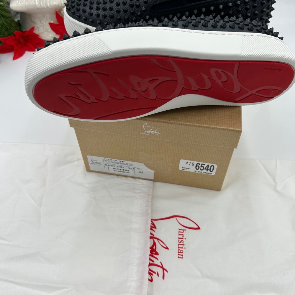 Men’s Christian Louboutin roller boat spike slip on sneakers size 44  Italy - Picture 12 of 13